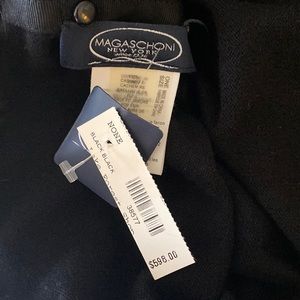 Magaschoni black shawl with faux fur on ends